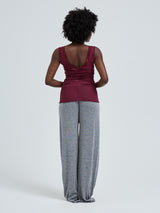 Seamless Basic Cotton Lacey | Cotton Tank Top Burgundy