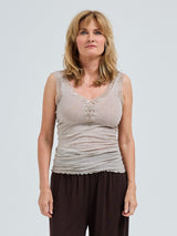 Seamless Basic Cotton Lacey | Cotton Tank Top Desert Melange