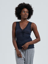 Seamless Basic Cotton Lacey | Cotton Tank Top Midnight