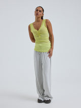 Seamless Basic Cotton Lacey | Cotton Tank Top Neon Yellow