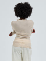 Seamless Basic Cotton Romance | Cotton L/S T-Shirt Dark sand