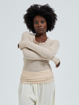 Seamless Basic Cotton Romance | Cotton L/S T-Shirt Dark sand