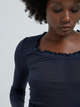 Seamless Basic Cotton Romance | Cotton L/S T-Shirt Midnight