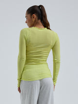 Seamless Basic Cotton Romance | Cotton L/S T-Shirt Neon Yellow