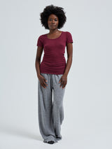 Seamless Basic Cotton Roseanna | Cotton S/S T-Shirt Burgundy