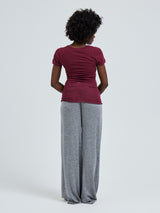 Seamless Basic Cotton Roseanna | Cotton S/S T-Shirt Burgundy