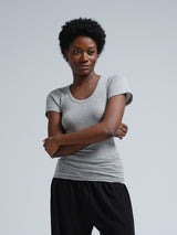 Seamless Basic Cotton Roseanna | Cotton S/S T-Shirt Grey Melange