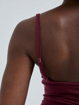 Seamless Basic Cotton Spaghetti | Cotton Strap Top Burgundy
