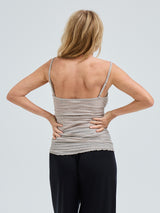 Seamless Basic Cotton Spaghetti | Cotton Strap Top Desert Melange