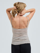 Seamless Basic Cotton Spaghetti | Cotton Strap Top Desert Melange