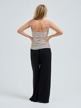 Seamless Basic Cotton Spaghetti | Cotton Strap Top Desert Melange