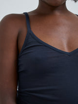 Seamless Basic Cotton Spaghetti | Cotton Strap Top Midnight