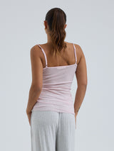 Seamless Basic Cotton Spaghetti | Cotton Strap Top Pale Rose