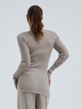 Seamless Basic Elegante | Merino wool L/S T-Shirt Beige