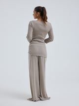 Seamless Basic Elegante | Merino wool L/S T-Shirt Beige