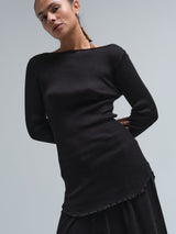 Seamless Basic Elegante | Merino wool L/S T-Shirt Black