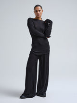 Seamless Basic Elegante | Merino wool L/S T-Shirt Black