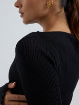 Seamless Basic Elegante | Merino wool L/S T-Shirt Black