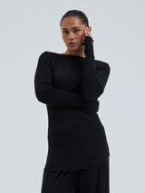 Seamless Basic Elegante | Merino wool L/S T-Shirt Black