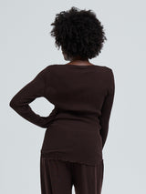 Seamless Basic Elegante | Merino wool L/S T-Shirt Dark Brown