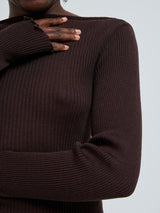 Seamless Basic Elegante | Merino wool L/S T-Shirt Dark Brown