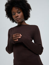 Seamless Basic Elegante | Merino wool L/S T-Shirt Dark Brown