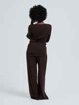 Seamless Basic Elegante | Merino wool L/S T-Shirt Dark Brown