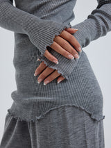 Seamless Basic Elegante | Merino wool L/S T-Shirt Grey Melange
