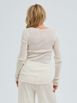 Seamless Basic Elegante | Merino wool L/S T-Shirt Off-White