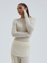 Seamless Basic Elegante | Merino wool L/S T-Shirt Off-White