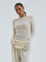 Seamless Basic Elegante | Merino wool L/S T-Shirt Off-White