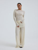 Seamless Basic Elegante | Merino wool L/S T-Shirt Off-White