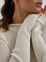 Seamless Basic Elegante | Merino wool L/S T-Shirt Off-White