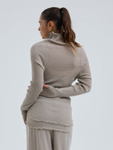 Seamless Basic Fiori | Merino wool L/S T-Shirt Beige