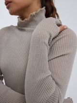 Seamless Basic Fiori | Merino wool L/S T-Shirt Beige