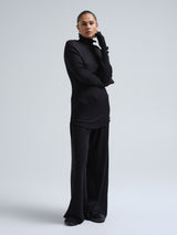 Seamless Basic Fiori | Merino wool L/S T-Shirt Black