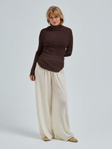 Seamless Basic Fiori | Merino wool L/S T-Shirt Dark Brown