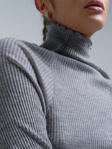 Seamless Basic Fiori | Merino wool L/S T-Shirt Grey Melange