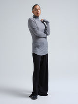 Seamless Basic Fiori | Merino wool L/S T-Shirt Grey Melange