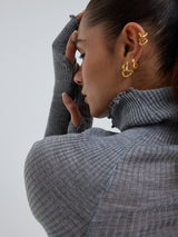 Seamless Basic Fiori | Merino wool L/S T-Shirt Grey Melange