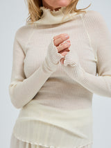 Seamless Basic Fiori | Merino wool L/S T-Shirt Off-White