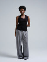 Seamless Basic Flounce | Cotton Tank Top Black