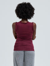 Seamless Basic Flounce | Cotton Tank Top Burgundy