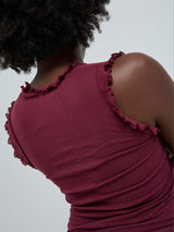 Seamless Basic Flounce | Cotton Tank Top Burgundy