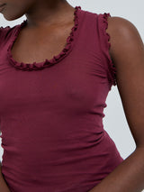 Seamless Basic Flounce | Cotton Tank Top Burgundy