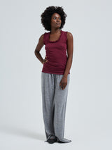 Seamless Basic Flounce | Cotton Tank Top Burgundy