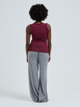 Seamless Basic Flounce | Cotton Tank Top Burgundy