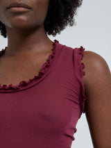 Seamless Basic Flounce | Cotton Tank Top Burgundy