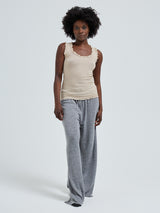 Seamless Basic Flounce | Cotton Tank Top Dark sand