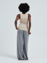 Seamless Basic Flounce | Cotton Tank Top Dark sand